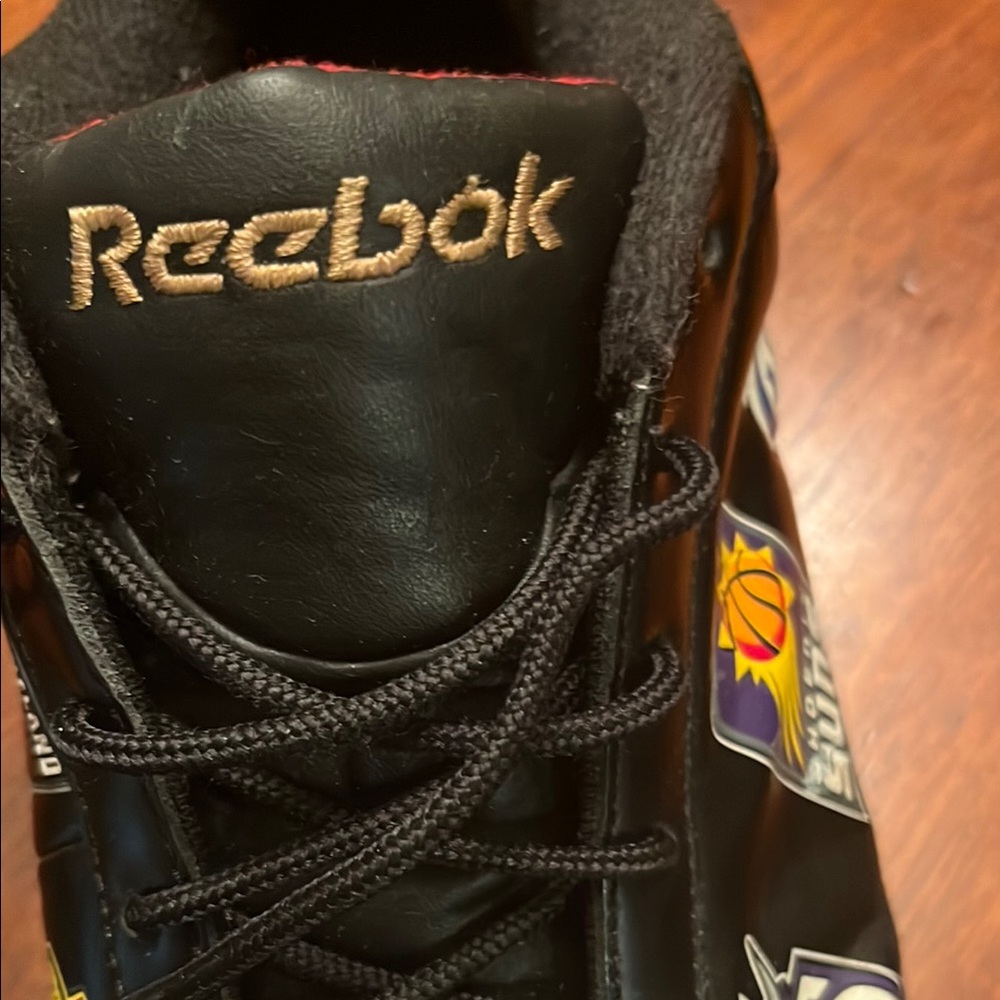 Reebok Black Leather NBA Western Conference Team Logo Sneakers Size13 - Picture 8 of 16